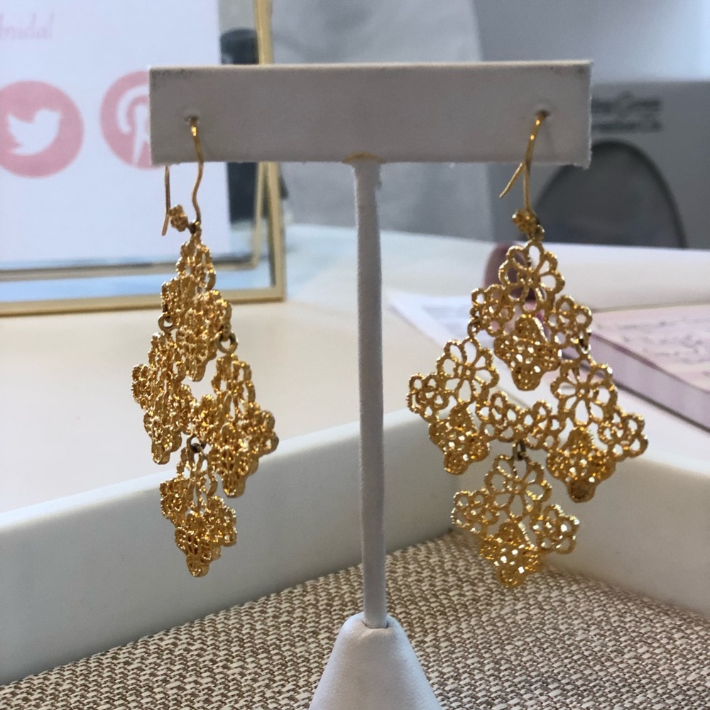 Stella and Dot Gold Chandelier Earrings